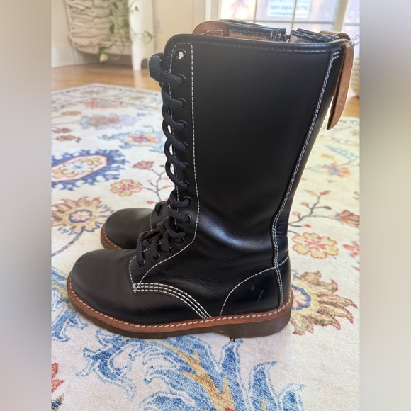 Dr. Martens Black Beatrice Tall Combat Boots - Picture 4 of 7